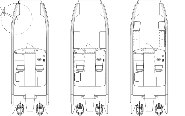 Faster 73CAT Cabin - muunneltavuus
