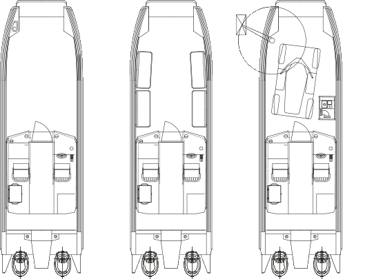 Faster 81CAT Cabin - muunneltavuus